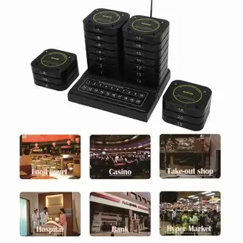 Безжична система за повикване на СУ 669T-S 433,92 Mhz суап Система гостите на ресторанта с 20 пейджерами 100-240 В