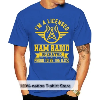 Забавна мъжка тениска, на новост, на женската риза, тениска лицензиран радиолюбителя