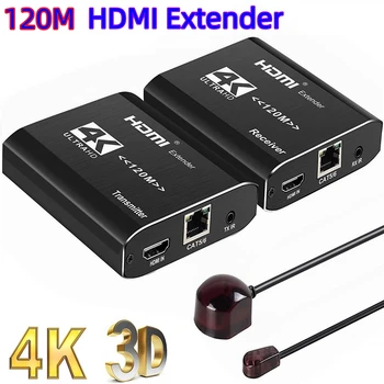10 двойки 1080 P 4 K Удължител HDMI Предавател HDMI Видео deck усилвател на Приемника 120 м и по Кабел cat5 cat6 с IR Дистанционно Управление