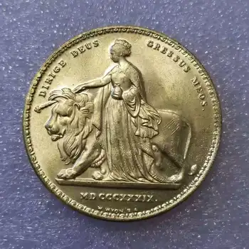 1839 Британски Лъв, Монета На Кралица Виктория, Златни, Сребърни Монети На Свободата, С Колекционерска Стойност, Начало Декор, Възпоменателни Монети, Коледни Подаръци #1301