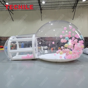 3 м 4 М, 5 М Прозрачна надуваема кристален палатка с мехурчета Надуваема палатка с пузырьковым купол с тунел надуваем художник с балон