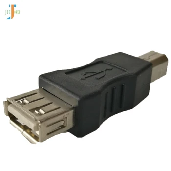 300 бр./лот, черен висококачествен адаптер 2.0 USB A за жените и B за мъже, черен за принтер-скенер