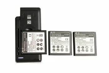 Ciszean 3x2800 ма B740AC/K/E/U Взаимозаменяеми Батерия + Зарядно устройство За Samsung Galaxy S4 Zoom C101 C1010 C105A C105 NXF1 NX3000 i939D