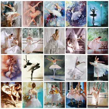 GATYZTORY Ballerina 60x75 см Боята по номера с рамка за Картина на номера Акрилна боя Ръчно изработени Арт подарък
