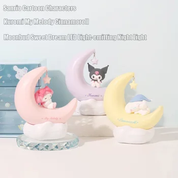 Kawai Санрио Куроми My Melody Cinnamoroll Карикатура 3D Кукла Лунен Пъпка Сладък Сън лека нощ Скъпа Детска Нощна Лампа За Спални