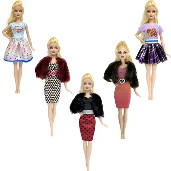 NK 5 компл. Микс 30 см Модни красива рокля на принцеса, ежедневна рокля, благородна празнична пола за Барби, аксесоари за кукла, подарък играчка за Момичета