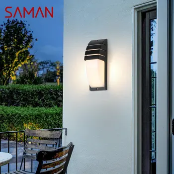 SAMAN Modern Smart Sconce Light модерен прост водоустойчива IP65 индукционный монтиран на стената лампа за вътрешно коридор и вътрешен двор