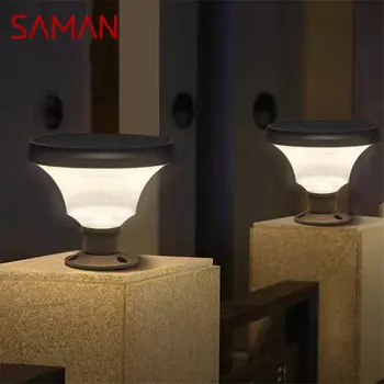 SAMAN Модерен скандинавски лампа, творчески водоустойчива лампа за вътрешния двор, уличен led лампа за слънчева батерия за градини, тераси, веранда, декор