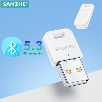 SAMZHE USB Bluetooth 5.3 Dongle Адаптер за PC Говорителя Безжична Мишка Клавиатура Музикален аудиоприемник Bluetooth Предавател