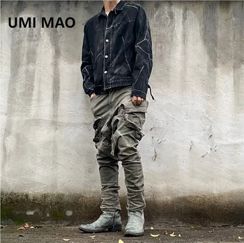 UMI MAO Есен-зима, ясна линия, 3D грешен приятелка, стара пране, заниженный контур на рамото, без приятелка, модерно яке за мъже