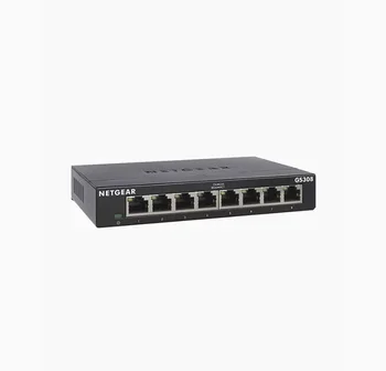 Unmanaged switch GS308 с 8 порта Gigabit Ethernet Hub домашна мрежа, Офис Ethernet-Сплитер, Щепсела и да играе, Тиха работа