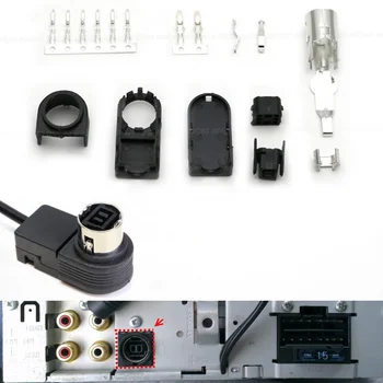 Авто 8-Пинов аудио вход AUX Кабел за главното устройство JVC CD/Радио Съединители К-ЛИНК за Alpine Ai-Net Plug Конектор за монтаж направи си САМ