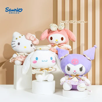 Аниме Sanrio Kawaii Cinnamoroll, плюшени играчки, възглавници, фигурка на животно, Комфортна мека кукла, детски играчки, Коледни подаръци