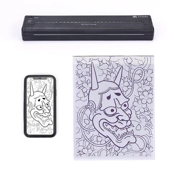Безжична термопринтер, хартия принтер BT, USB-шаблони за прехвърляне на татуировки, преносим термопринтер за отпечатване на етикети