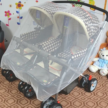 Детска количка за близнаци, heating, mosquito net, Защита от насекоми, безопасна мрежа за защита на бебета, голям размер за аксесоари за колички за близнаци