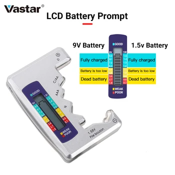 Дигитален тестер за батерии, LCD дисплей, C, D, N, AA AAA 9 В, 1,5 В, Бутон елемент, проверка на капацитета на батерията, детектор, диагностичен инструмент