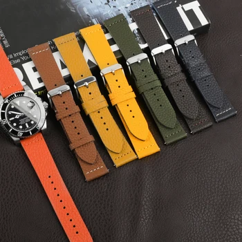 Дизайн с шарени личи каишка за часовника 18 мм 19 мм и 20 мм, 22 мм и каишка от естествена кожа замени мъжки женски каишка за часовник Аксесоари за часовници