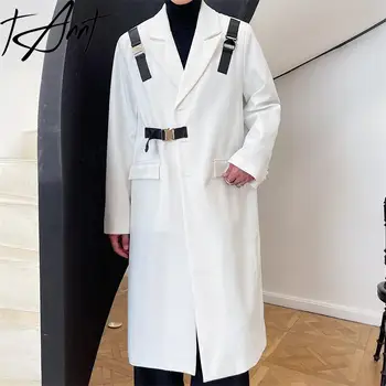 Жена тренч Tannt с асиметрия в единичната стил мозайка, дълъг женски тренч, неправилни комбинации от цветове, модни дамски ветровка, Новост 2023 година