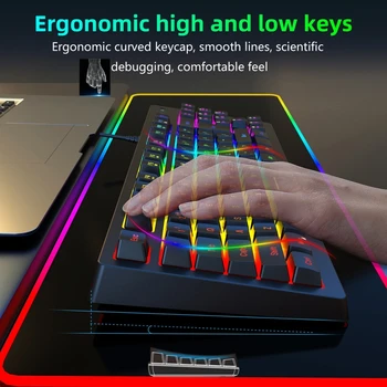 Жичен детска клавиатура y200, 87 клавиши с механичен вал, RGB подсветка, липса на конфликт на персонализирани клавиатури