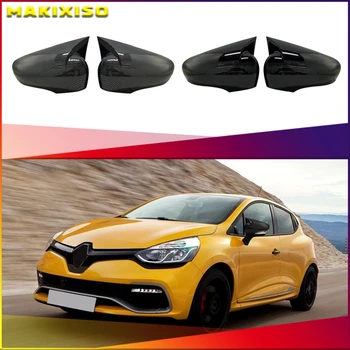 За Renault Clio 4 MK4, 2 броя, ABS Пластмаса, капаци за огледала във формата на крила на прилеп, капачки за огледала за обратно виждане, лъскава черна кола аксесоари