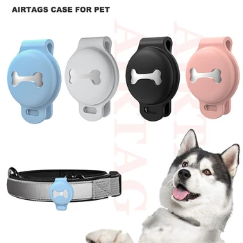 Калъф за Apple Airtag, нашийник за кучета и котки, GPS-търсещия, цветен светлинен защитен силиконов калъф за Apple Air Tag, държач за тракер