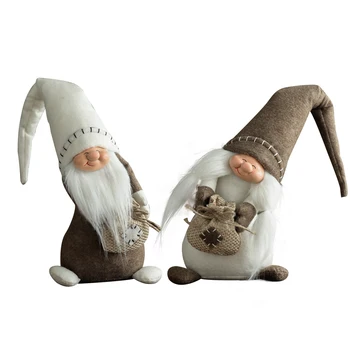 Коледни джуджета Плюшени елфските украса Супер Меки големи Пухкави фигурки на джуджета с големи носове за дома на фермата