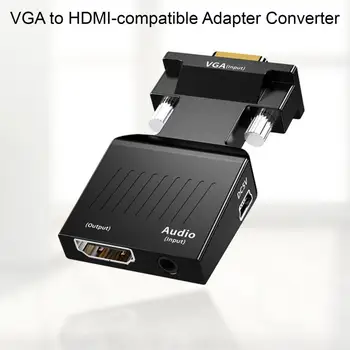 Конвертор Конектори HDMI Female To VGA Male С Аудиопроектором HD, Компютърен Дисплей, Кабел За Свързване на цифрови декодери