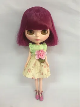 Кукла голи блайт tait, лилаво фабричная кукла с къса коса, подходящ за момичета