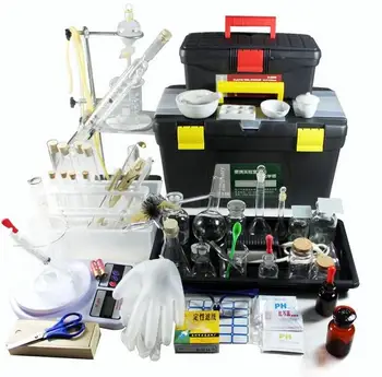 Кутии с оборудване за химични експерименти, образователен инструмент за прогимназия, изследователска лаборатория, кутия с реактиви, пълен набор от лабораторни инструмент