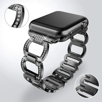 Луксозна метална гривна за Apple Watch band 44 мм/42 мм iwatch 7 SE 6 5 4 3 38 41 45 40 мм и каишка от неръждаема стомана Гривна на китката