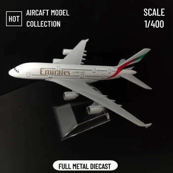 Мащаб 1: 400, Метално копие на самолета е 15 см, въздушно модел Emirates Airlines, монолитен под налягане, миниатюрни образователна детска играчка за деца-момчета