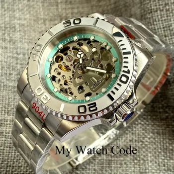 Механичен Мъжки часовник S NH70 Diver от 40 мм стомана 20 бар, водоустойчив бизнес часовници, скелет, кухи циферблат, подвижен замък, каишка Oyster