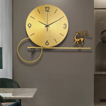 Модерен дизайн Часовници Стенни домашни часовници Хол Луксозни цифрови Големи стенни часовници Винтажное злато Минималистичен Montre Murale Home Decor