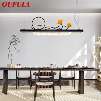 Модерен окачен лампа OUFULA, креативна китайската таван led полилей 3 на Цветя, декорация за дома трапезария Чайханы