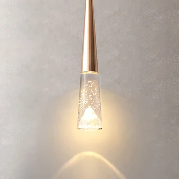 Модерна led кристален полилей Злато/хром/Черно алуминиева окачена лампа За спални, хол, трапезария, Декорация, Осветителни тела