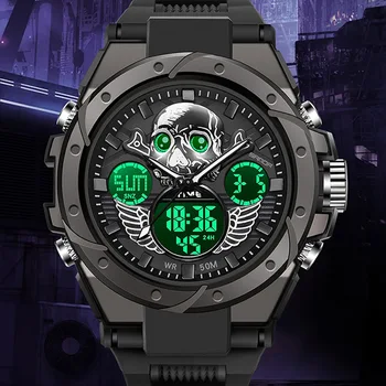 Модерни спортни електронни часовници, мъжки персонализирани часовници в стил хип-хоп, светещи водоустойчив ударни ръчни часовници, студентски цифров часовник