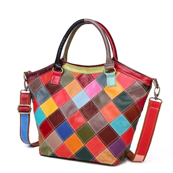 Модни дамски чанти, чанта, чанта ярки цветове, дамски чанта през рамо от естествена кожа, луксозна чанта за момичета, клетчатая чанта от телешка кожа