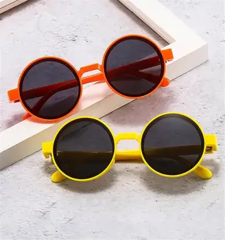 Модни Кръгли очила в стил пънк Ins, популярни дамски слънчеви очила в ретро стил, модерен хип-хоп нюанси, рок-н-рол, черно-оранжеви парни очила с UV400