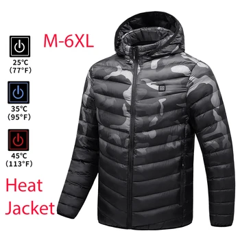 Мъжки водоустойчив яке с подгряване, USB зимни градинска яке с електрически нагревател, топло топло палто Sprot, дрехи от памук, с топъл