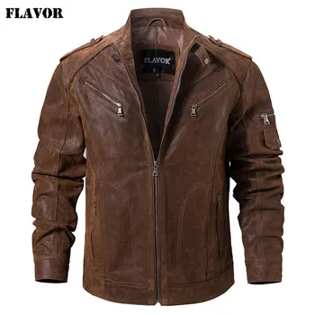Мъжко яке от естествена свинска кожа, якета от естествена кожа, мотоциклетът яке, палто за мъже