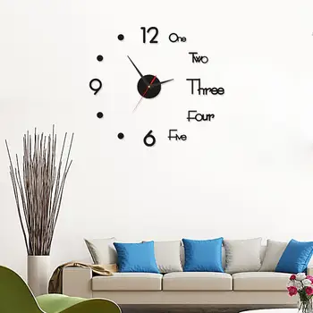 Направи си САМ Стенни Часовници 3D Номер Стенни Часовници-Рефлексен Стикер Часовник Декорация на Стените в Хола на Дома
