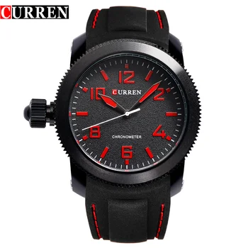 Нова марка CURREN, мъжки спортни часовници, ежедневни кварцов часовник с каишка силикон с високо качество, водоустойчиви Relogio Masculino 8173