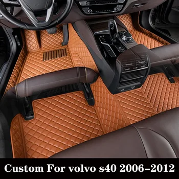 Обичай авто подложка за Volvo S40 2006 2007 2008 2009 2010 2011 2012 diamond подложка за краката Луксозни дамски подложки, автоаксессуар