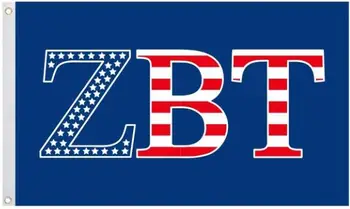 Обичай флаг Zeta Beta Tau 90X150 см с тъмно син флаг на САЩ от 100D полиестер
