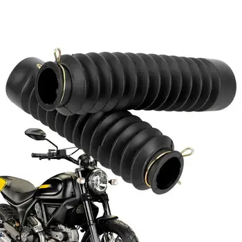 Прахоустойчив калъф за багажника на мотоциклет, 1 чифт черни тръби предната вилици на мотоциклети, прахоустойчив калъф за предната вилици, защитен калъф за обувки, устойчив на удари