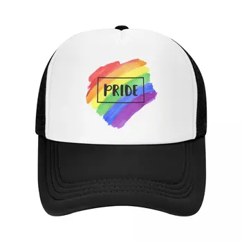 Пънк Унисекс Дъгова ЛГБТ гордостта, шапка шофьор на камион, Регулируем Бейзболна шапка за възрастни, гейове, лесбийки, Жени, мъже, хип-хоп