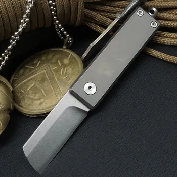 Сгъваем нож от титанова сплав S35VN от прахова стомана, многофункционална мини-самобръсначка за измиване на камъни, нож за бръснене с ударни инструменти