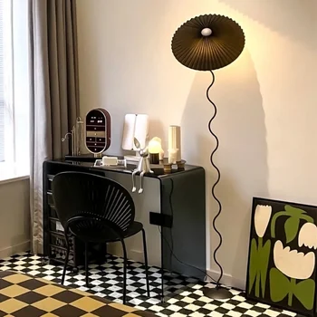 Скандинавски минималистичен плиссированный текстилен led под лампа за дневна, домашен интериор, Ъглов диван, настолни лампи, прикроватной нощни шкафчета за спалня