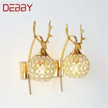 Стенни Лампи DEBBY Модерни и Креативни Led Златни Стенни Crystal Lights Indoor За Домашна Спални