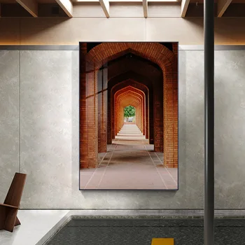 Стенни художествена картина Печат върху платно Пейзаж живопис модерна архитектура плакат за хола Начало декор Без рамка
